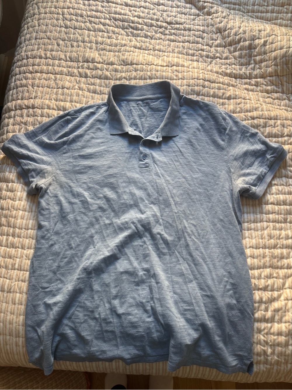 Vince Light Blue Short-Sleeve Polo